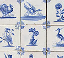 Nineteen Dutch Delft blue and white tiles 