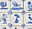 Nineteen Dutch Delft blue and white tiles 