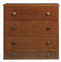 A Shaker red-stained pine chest-of-drawers