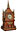 A French gothic revival brass-mounted oak striking mantel clock