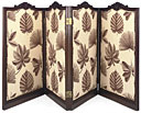 A French walnut and parcel-gilt four-leaf screen