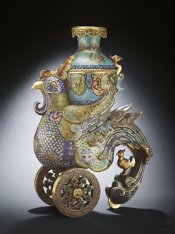 A VERY RARE CLOISONNE ENAMEL ARCHAISTIC :  hong kong antique a metalwork