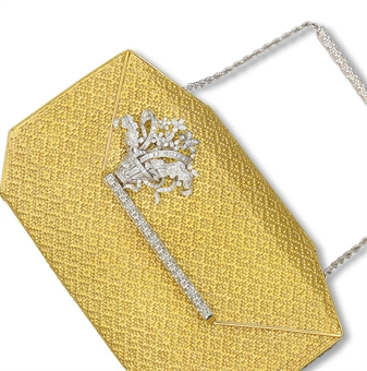 A GOLD AND DIAMOND EVENING :  handbag a gold and diamond evening bag jewelsthe hong kong sale convention hall