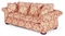 A FLORAL PATTERN LINEN UPHOLSTERED SOFA,  