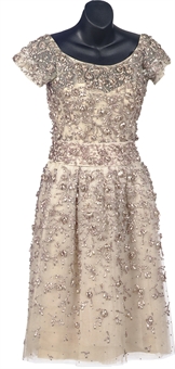 AN YVES SAINT LAURENT FOR DIOR EVENING DRESS,  