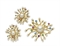 A LES BERNARD GOLD-TONE METAL, FAUX PEARL, AND MULTI-COLOR RHINESTONE 'TWIG' BROOCH AND A PAIR OF EAR-CLIPS 